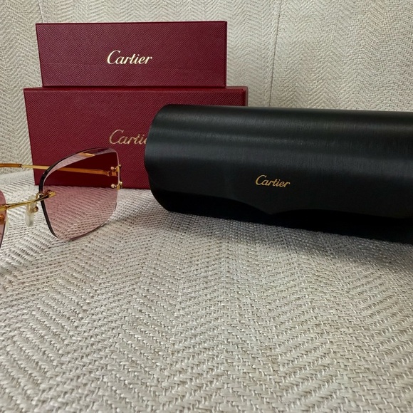 Cartier Pink and Gold Sunglasses 24k gold plated - Picture 3 of 8
